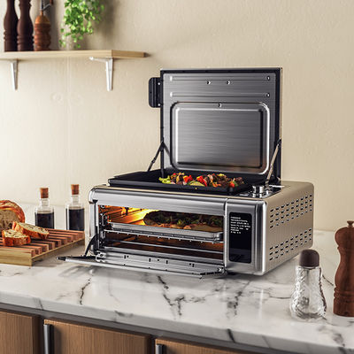 1600W Stainless Steel Convection Counter Top Toaster Oven With Rotisserie 17L
