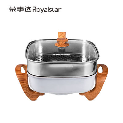 6L Electric Steamboat Hot Pot Cooker Cooking Ware With Steamer